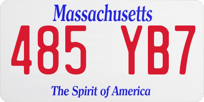 MA license plate 485YB7