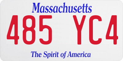 MA license plate 485YC4