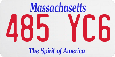 MA license plate 485YC6