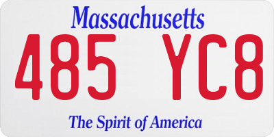 MA license plate 485YC8