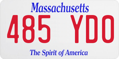 MA license plate 485YD0