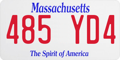 MA license plate 485YD4