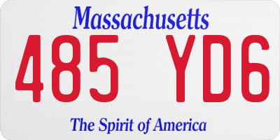 MA license plate 485YD6