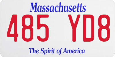 MA license plate 485YD8