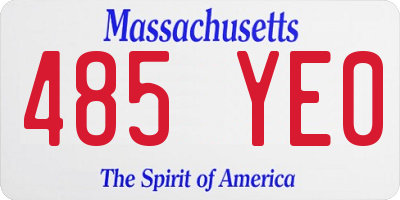 MA license plate 485YE0