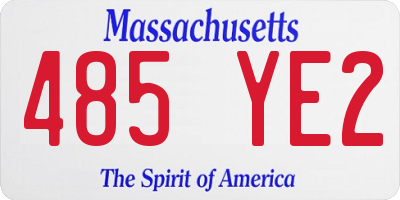 MA license plate 485YE2