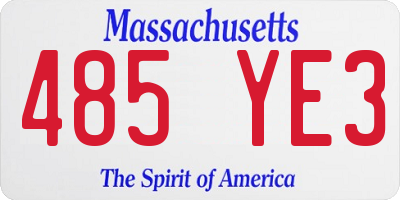 MA license plate 485YE3