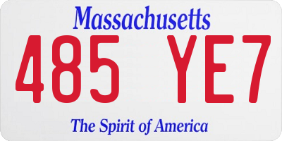 MA license plate 485YE7