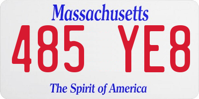 MA license plate 485YE8