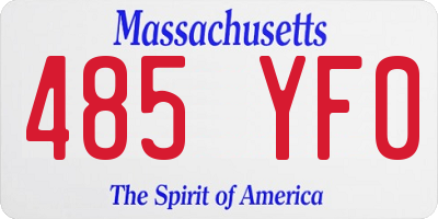 MA license plate 485YF0
