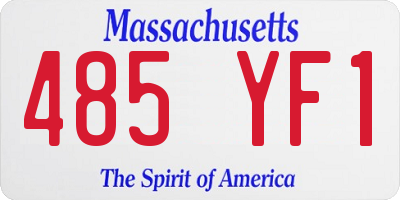 MA license plate 485YF1