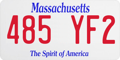 MA license plate 485YF2