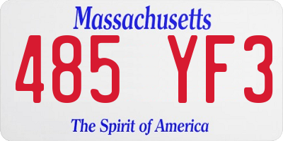 MA license plate 485YF3