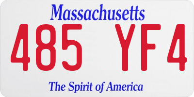 MA license plate 485YF4