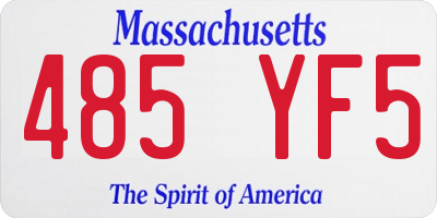 MA license plate 485YF5