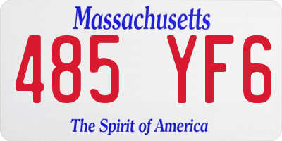MA license plate 485YF6
