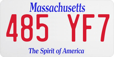 MA license plate 485YF7