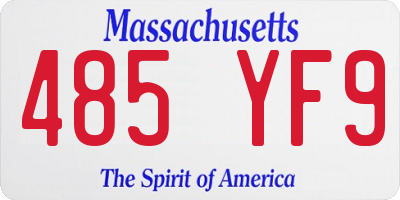 MA license plate 485YF9