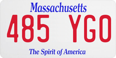 MA license plate 485YG0