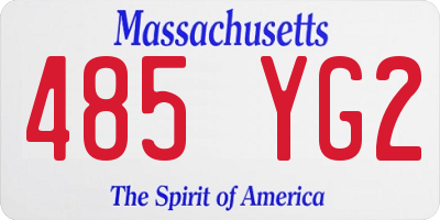 MA license plate 485YG2