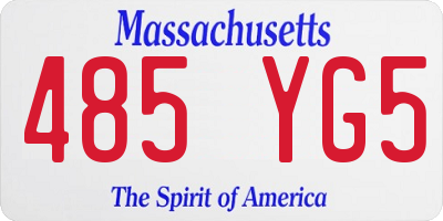 MA license plate 485YG5