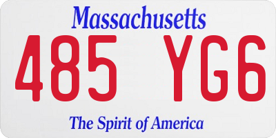 MA license plate 485YG6