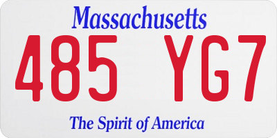 MA license plate 485YG7
