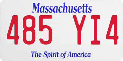 MA license plate 485YI4