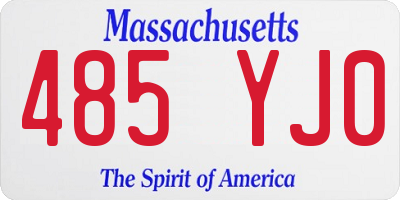 MA license plate 485YJ0