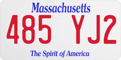 MA license plate 485YJ2