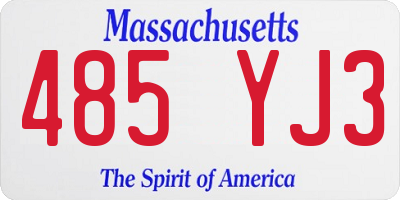 MA license plate 485YJ3