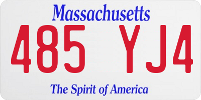 MA license plate 485YJ4
