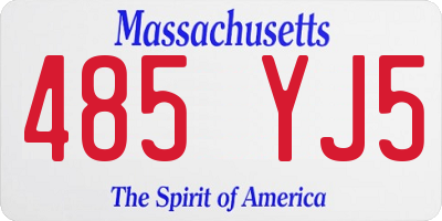 MA license plate 485YJ5