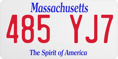 MA license plate 485YJ7