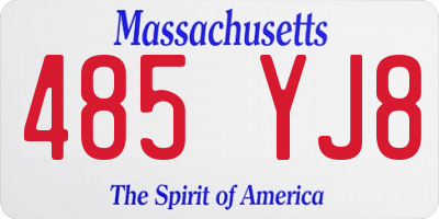 MA license plate 485YJ8