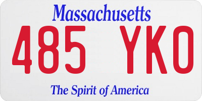 MA license plate 485YK0