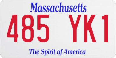 MA license plate 485YK1