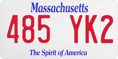 MA license plate 485YK2