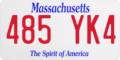 MA license plate 485YK4