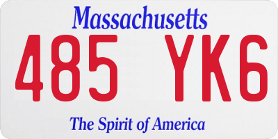 MA license plate 485YK6