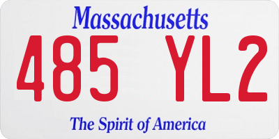 MA license plate 485YL2