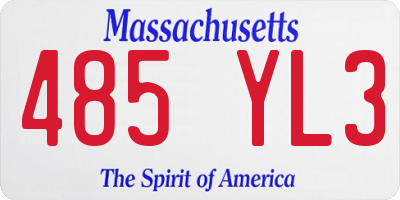 MA license plate 485YL3