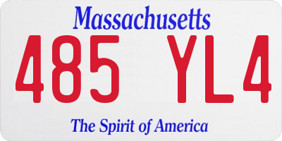 MA license plate 485YL4