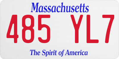 MA license plate 485YL7