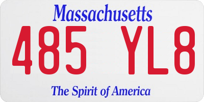 MA license plate 485YL8