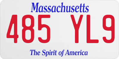 MA license plate 485YL9