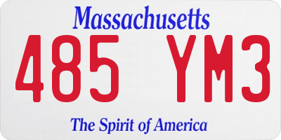 MA license plate 485YM3