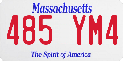 MA license plate 485YM4
