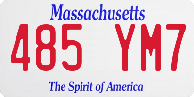 MA license plate 485YM7