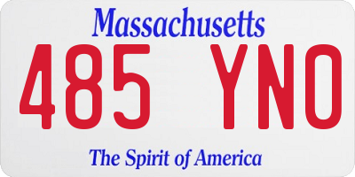 MA license plate 485YN0